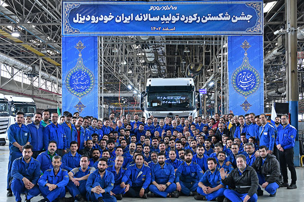 شکسته شدن رکورد تولید سالانه شرکت ایران خودرو دیزل