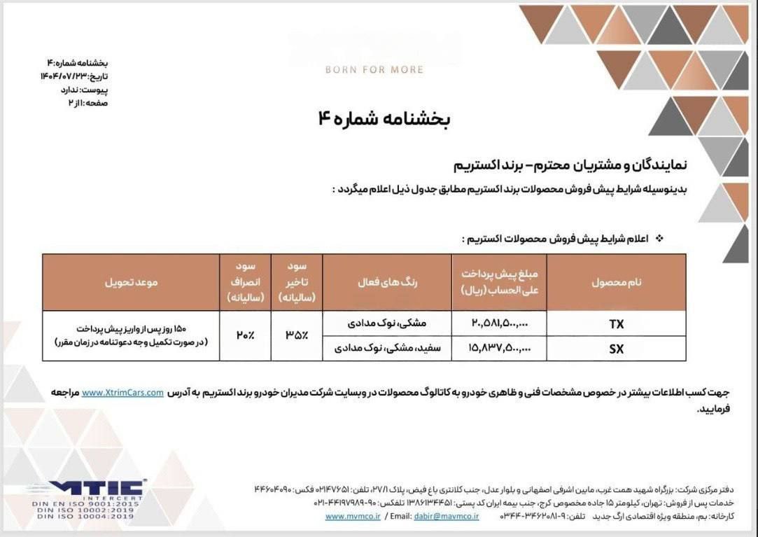 فروش خودروهای اکستریم