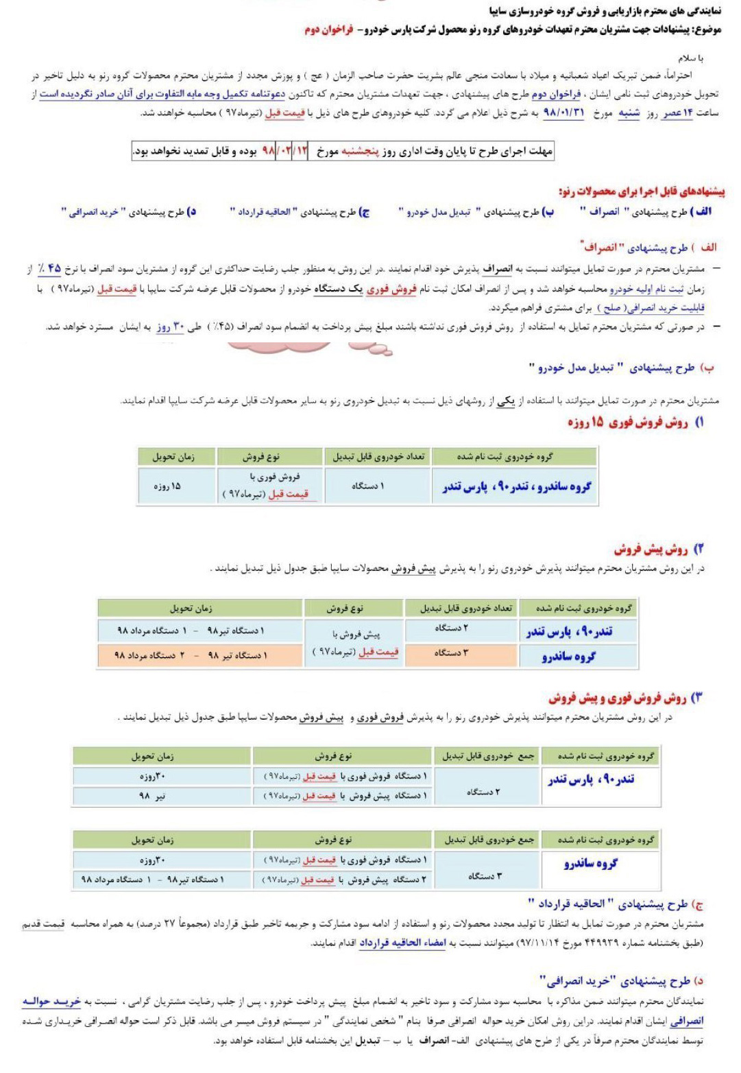 طرح تبدیل محصولات رنو