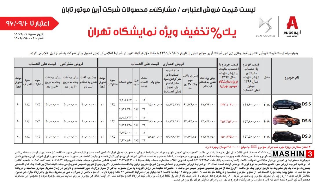 خودروهای DS مدل 2018 به همراه تخفیف 1% ویژه نمایشگاه - آذر 96